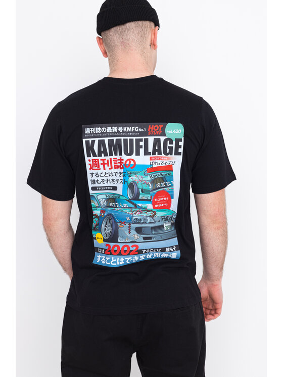 Kamuflage Kamuflage T-Shirt 2JZ Czarny Relaxed Fit