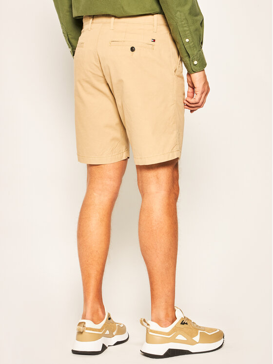 Tommy Hilfiger Tommy Hilfiger Bavlnené šortky Brooklyn Light Twill MW0MW13536 Béžová Regular Fit