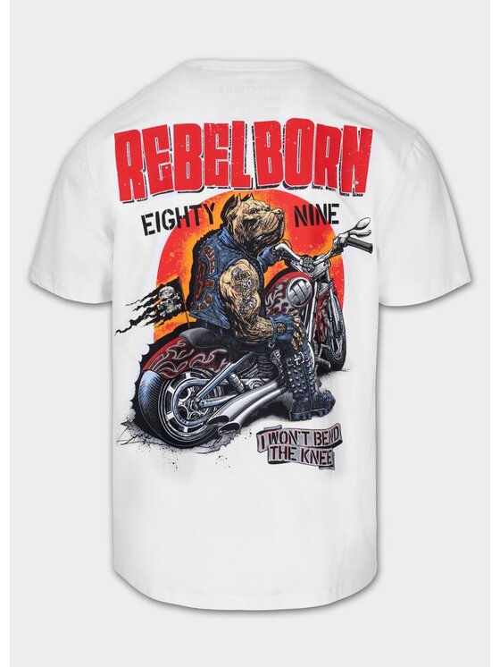 PITBULL PITBULL T-Shirt REBEL BORN Biały Regular Fit