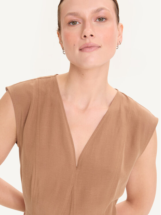KMX KMX Sukienka letnia 924600005 Brązowy Fitted Fit