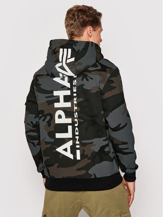 Alpha Industries Alpha Industries Mikina Print Camo 178318C Sivá Regular Fit