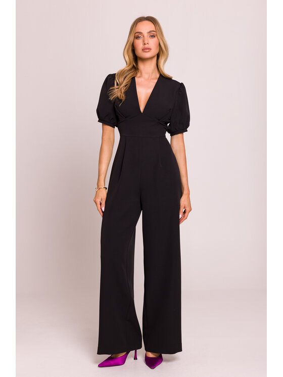 Made of Emotion Made of Emotion Jumpsuit M852 Nero Sexy Straight Fit