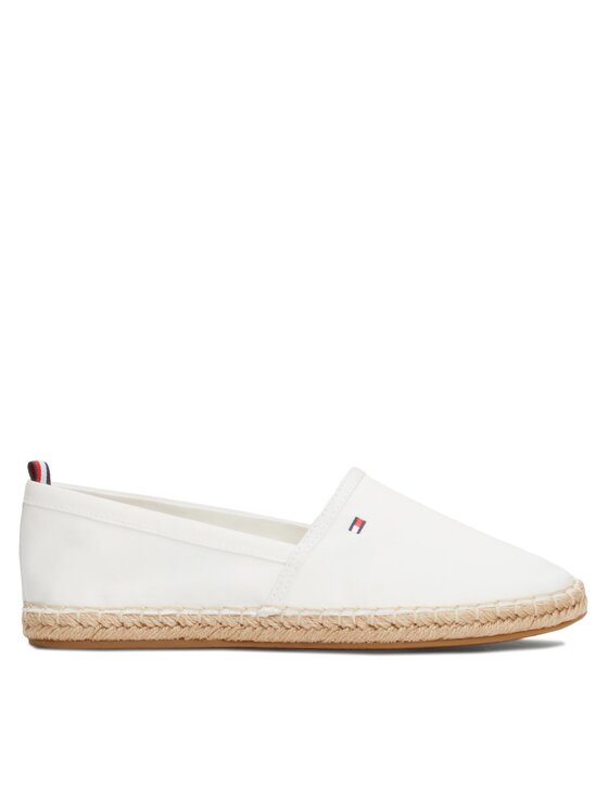Tommy Hilfiger Tommy Hilfiger Espadrilky Basic Tommy Flat Espadrille FW0FW06497 Écru