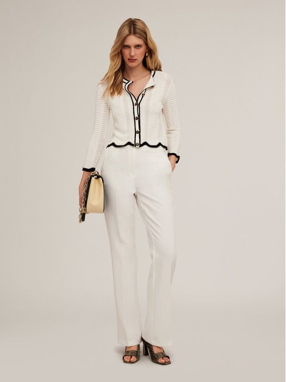 Motivi Motivi Cardigan M157W003192N0S1 Bianco Regular Fit
