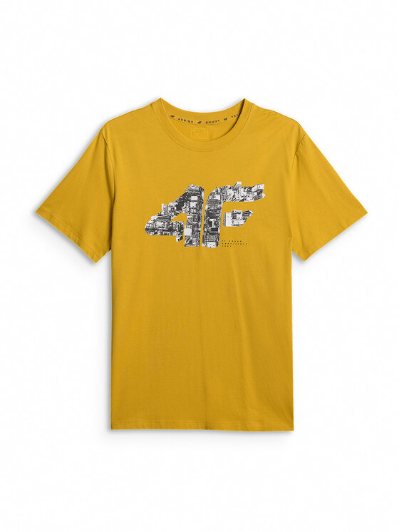 4F 4F T-Shirt CITY Żółty Regular Fit