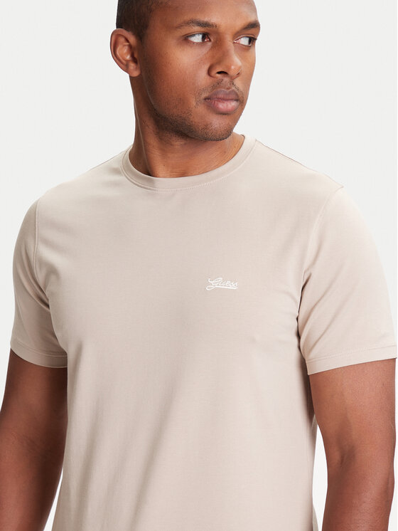 Guess Guess T-särk M4GI70 KC9X0 Beež Slim Fit