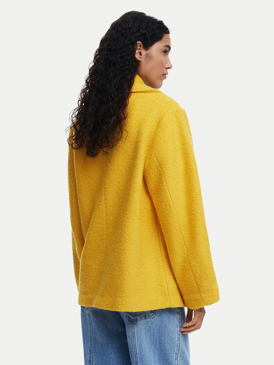 Desigual Desigual Cappotto di lana Shortcolor 25WWEW11 Giallo Regular Fit
