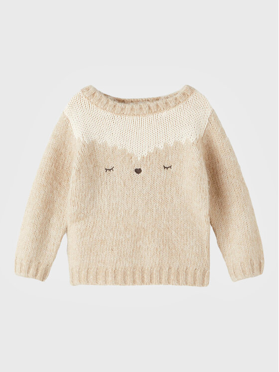 NAME IT NAME IT Sweter 13207086 Beżowy Regular Fit