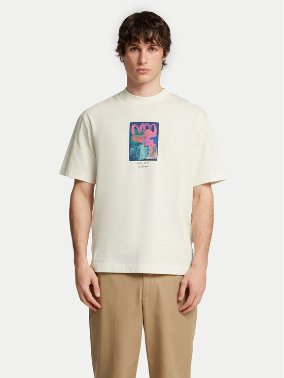 Selected Homme Selected Homme Tricou Will 16097225 Écru Relaxed Fit