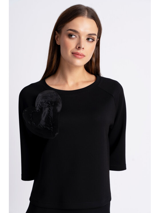 CLICK CLICK Bluzka 10-6921 Czarny Regular Fit