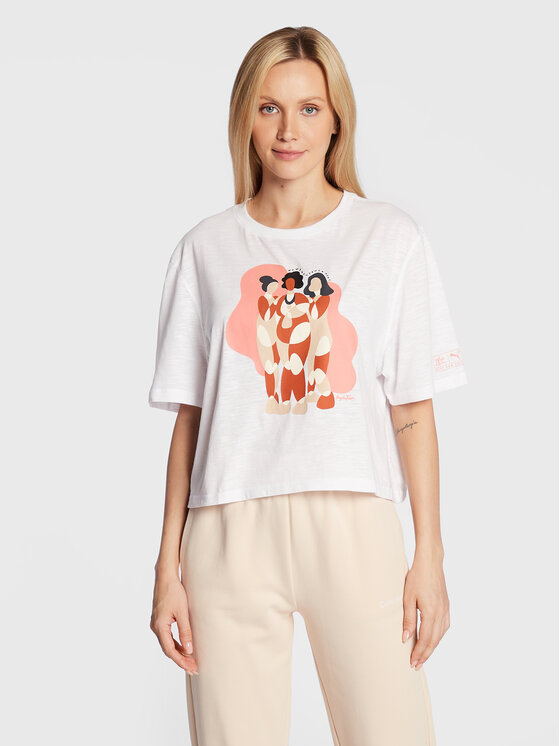 Puma Puma Тишърт Nextgen Artist Series 522596 Бял Relaxed Fit