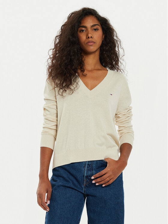 Tommy Jeans Tommy Jeans Kampsun Essential DW0DW18670 Beež Regular Fit