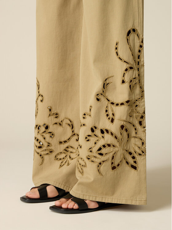 Oltre Oltre Pantaloni di tessuto P00LR009149N035 Verde Baggy Fit