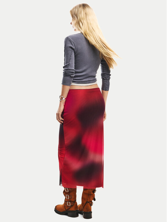 Desigual Desigual Zīmuļveida svārki Asmee 26SWFK02 Sarkans Slim Fit