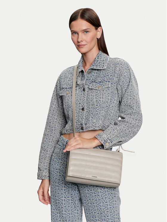 Calvin Klein Calvin Klein Handtasche Line Quilt Md Conv Shoulder Bag K60K612117 Grau