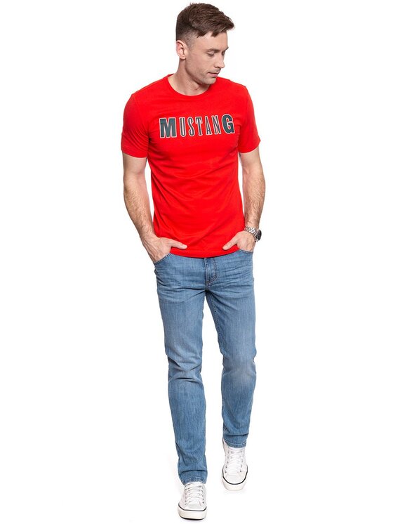 Mustang Mustang T-shirt ALEX LOGO TEE Rosso Regular Fit
