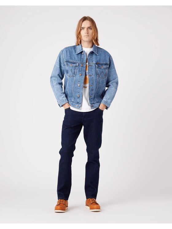 Wrangler Wrangler Pantaloni di tessuto TEXAS SLIM Blu scuro Slim Fit