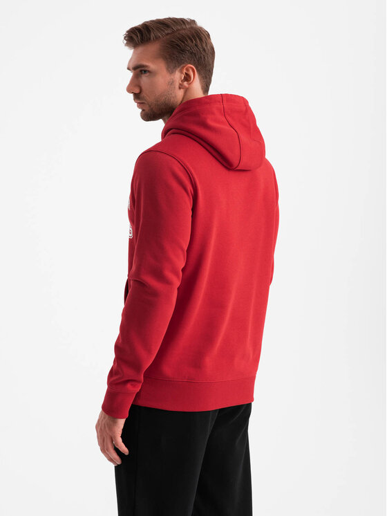 Ombre Ombre Mikina OM-SSPS-0143 Červená Regular Fit