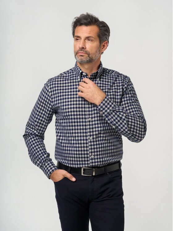 Willsoor Willsoor Koszula 43258sl Granatowy Slim Fit