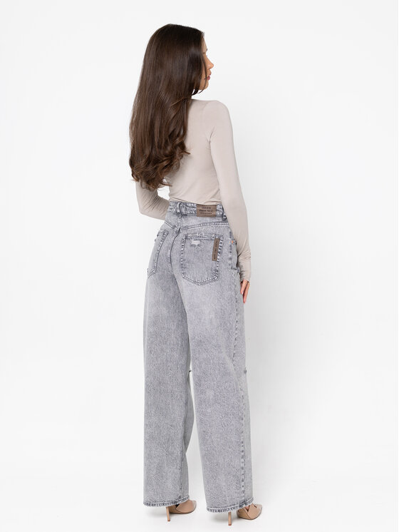 Miss LK Miss LK Jeansy MISSLKJ Szary Wide Leg