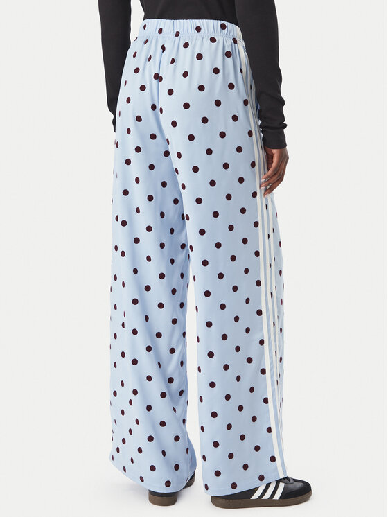 adidas adidas Spodnie dresowe Satin Polka Dots Wide Leg Pant KV1170 Niebieski jasny Relaxed Fit