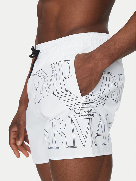 Emporio Armani Underwear Emporio Armani Underwear Pantaloni scurți pentru înot EM000583 AF12326 U0002 Alb Regular Fit