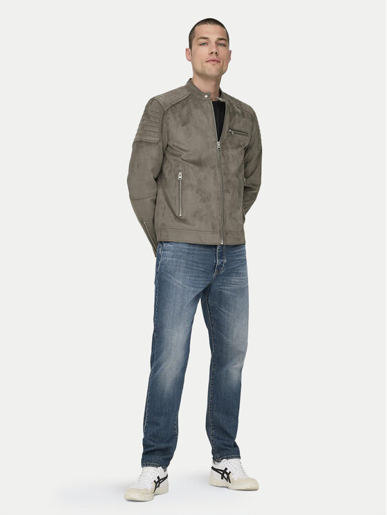 Only & Sons Only & Sons Μπουφάν από απομίμηση δέρματος Gus 22029650 Μπεζ Regular Fit