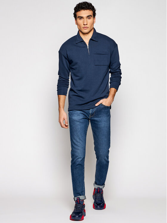 Felpa Blazio 12190521 Blu scuro Relaxed Fit