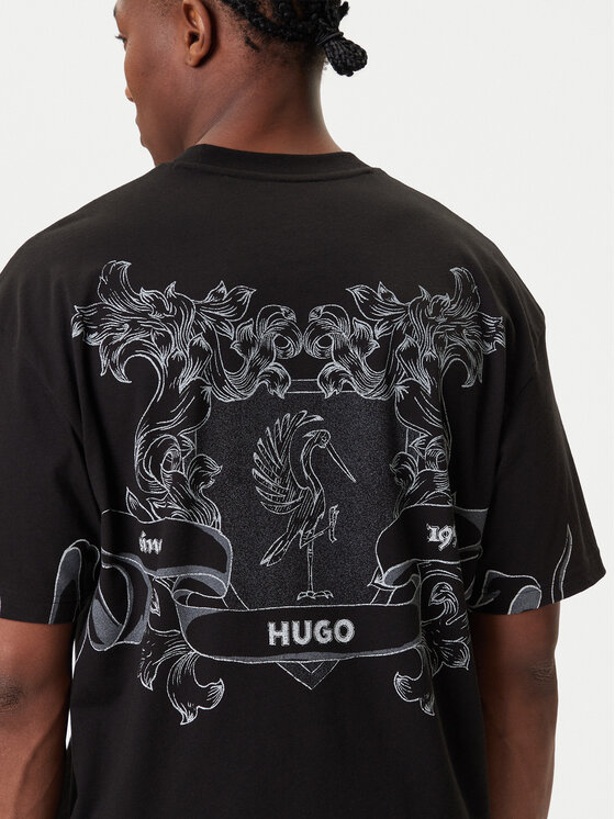 HUGO HUGO T-Shirt Duarms 50542817 Černá Oversize