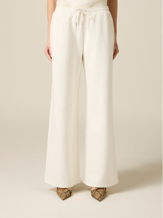 Oltre Oltre Pantaloni di tessuto P840J002431N021 Bianco Boy Fit