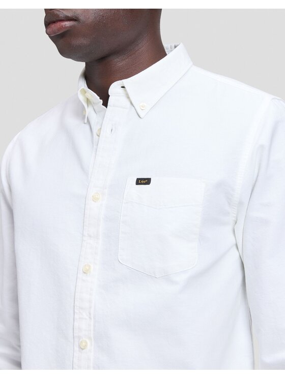 Lee Lee Koszula BUTTON DOWN Biały Regular Fit