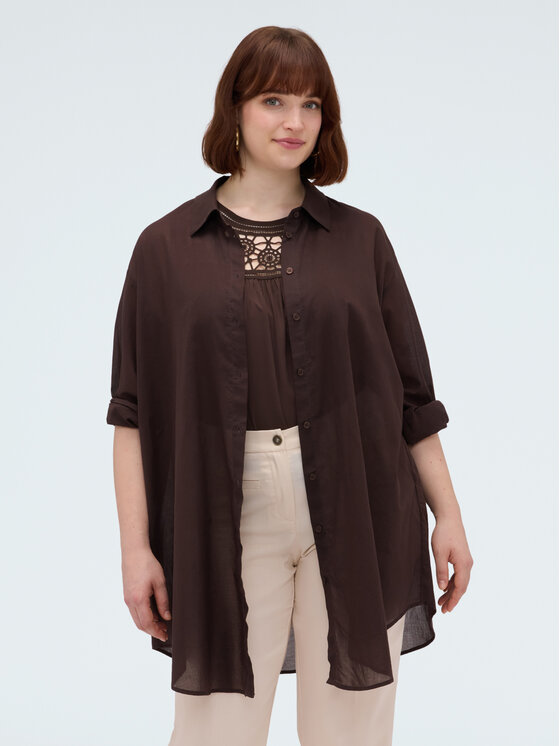 Fiorella Rubino Fiorella Rubino Koszula 5054L000179N022 Brązowy Over Fit