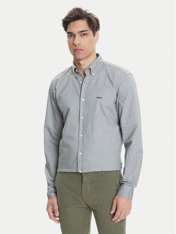 BOSS BOSS Camicia Rickert 50519707 Verde Regular Fit