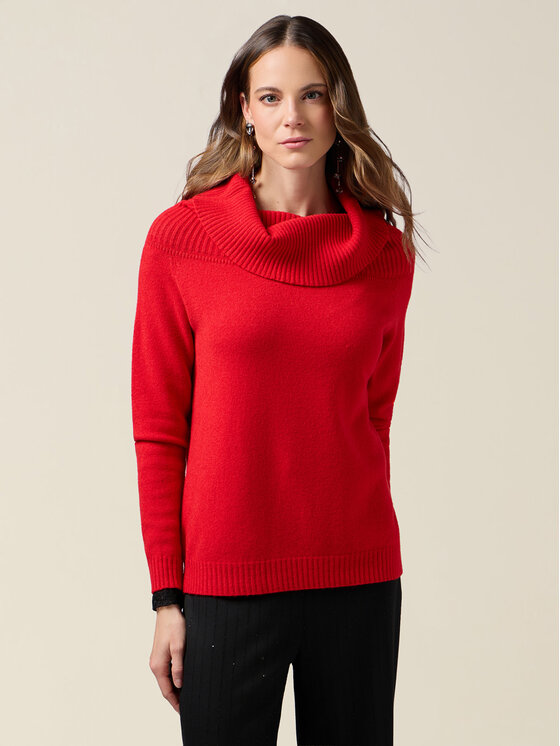 Oltre Oltre Sweter M199E002220N026 Czerwony Regular Fit
