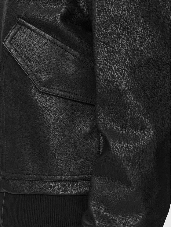 BOSS BOSS Geacă de piele Josual 50568175 Negru Regular Fit