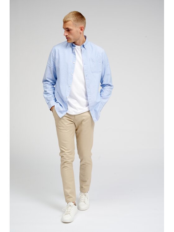 TeeShoppen TeeShoppen Chinosy 'Perform Collection' Beżowy Slim Fit