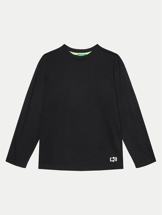 United Colors Of Benetton Bluzka 3EG9C10M6 Czarny Regular Fit