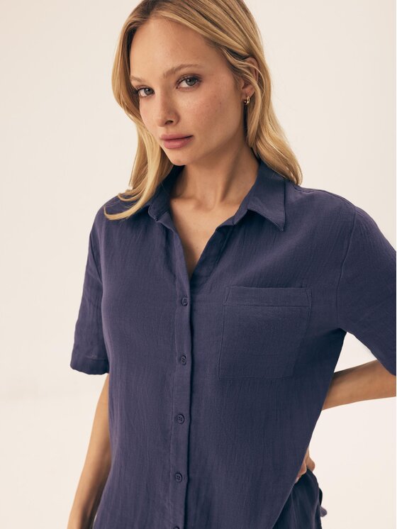 Esotiq Esotiq Komplet polo i spodenki 43142 Niebieski Regular Fit