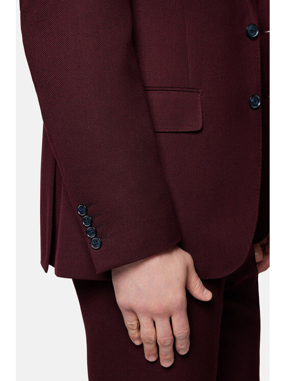 Lancerto Lancerto Garnitur Kinsey GA073124000011 Bordowy Slim Fit