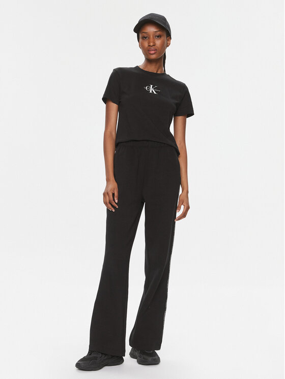 Calvin Klein Jeans Calvin Klein Jeans Tricou Monologo Baby Tee J20J223113 Negru Slim Fit