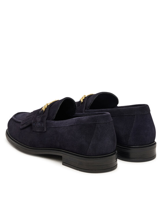 Tommy Hilfiger Tommy Hilfiger Loafers Th Chain Fringe Suede Loafer FW0FW09918 Tmavomodrá