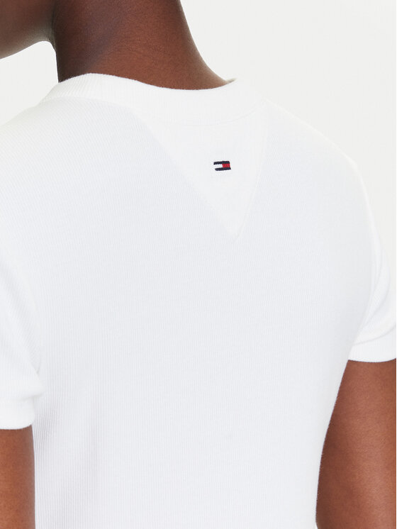 Tommy Jeans Tommy Jeans Sukienka codzienna Script DW0DW21186 Écru Slim Fit
