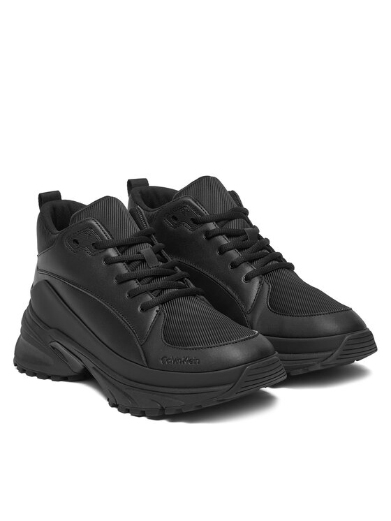 Calvin Klein Calvin Klein Sneakersy Hike Runner Mid Laceup Tech Mix YM0YM01418 Čierna