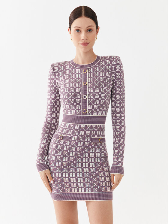 Elisabetta Franchi Elisabetta Franchi Φόρεμα υφασμάτινο AM-94Q-36E2-V550 Μωβ Slim Fit
