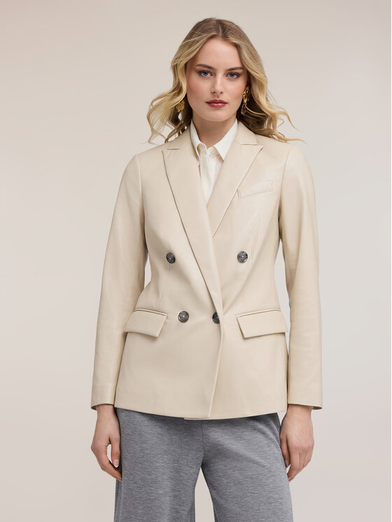 Motivi Motivi Giacca in similpelle Q029Q001042N002 Crema Regular Fit