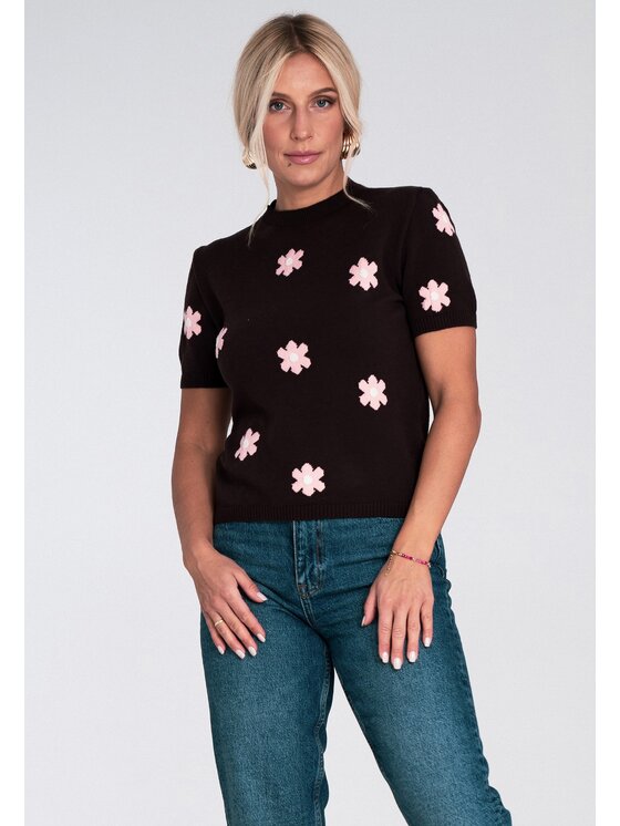 FIGL FIGL Svetr M1235 Hnědá Regular Fit