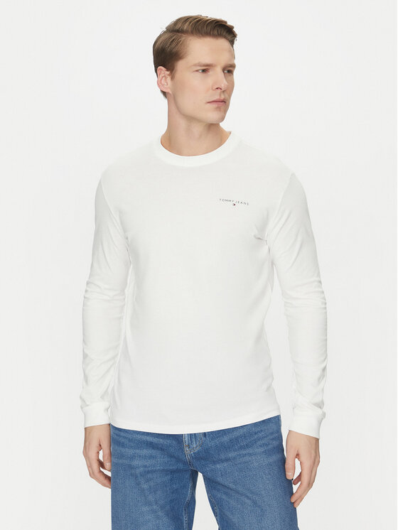 Tommy Jeans Tommy Jeans Longsleeve Linear DM0DM21138 Λευκό Slim Fit