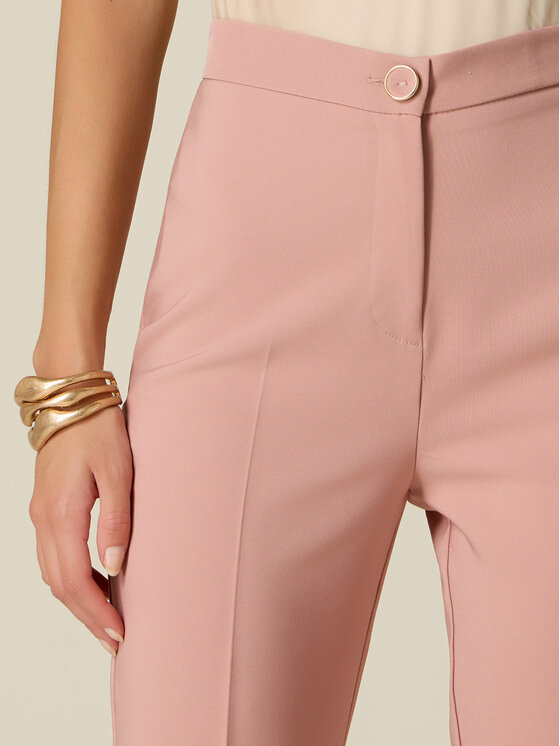 Oltre Oltre Pantaloni di tessuto P04DR009409N0A6 Rosa Flare Fit