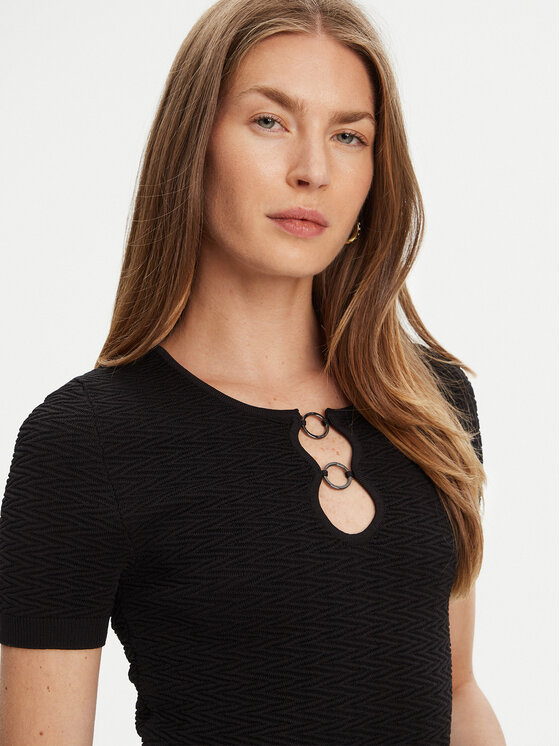 Guess Guess Bluză W5YR16 Z3OV0 Negru Regular Fit