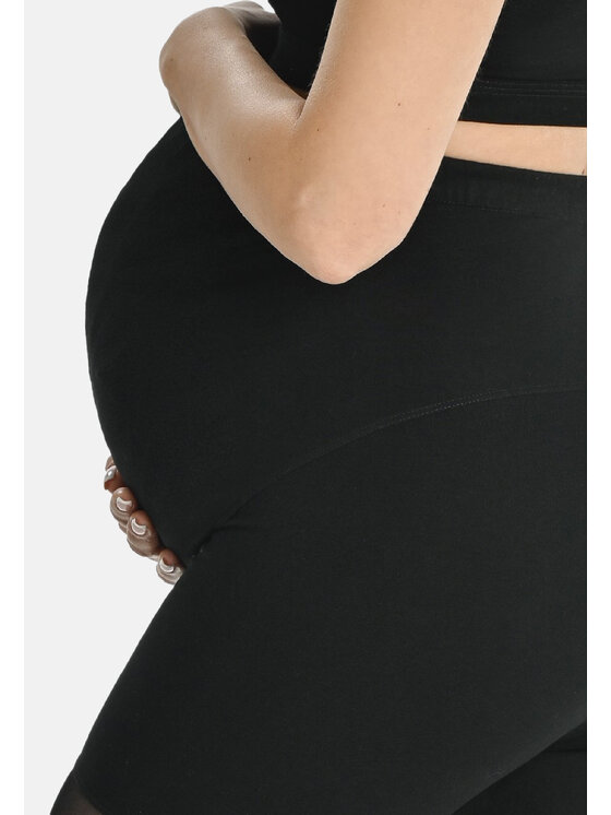 Teyli Teyli Legginsy ciążowe bawełniane Rebeca Czarny Regular Fit